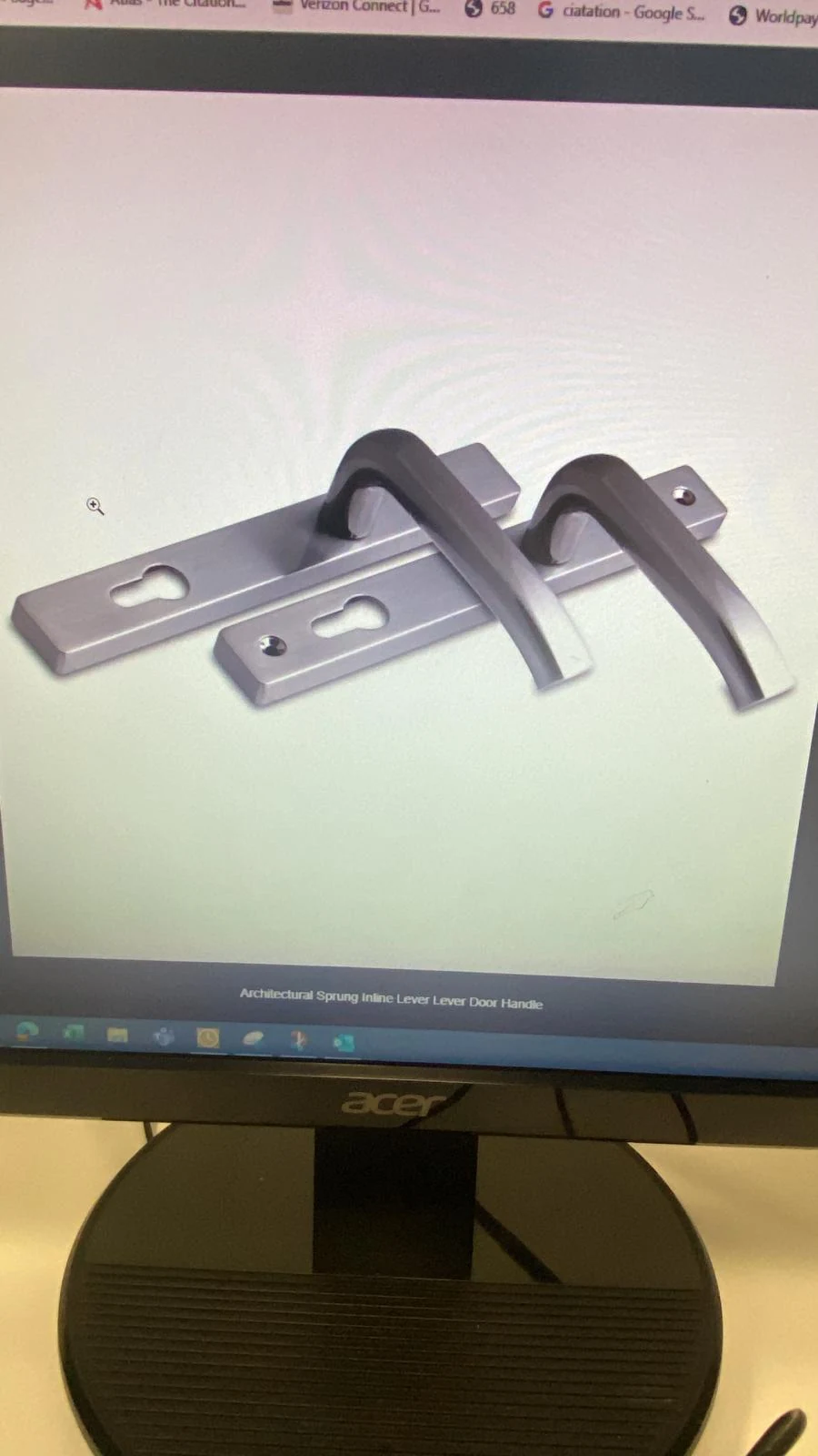 Contemporary lever door-handle option considered during the design process